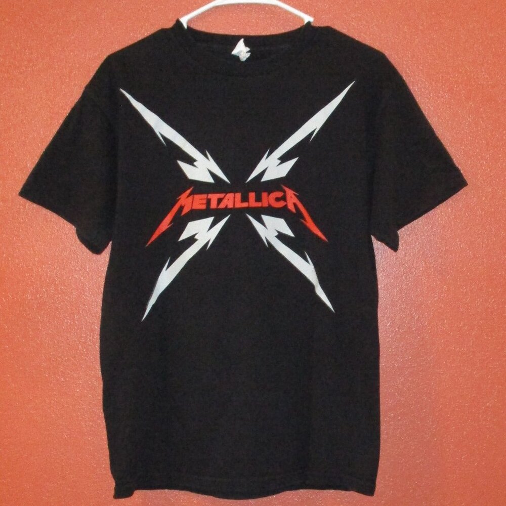 Metallica Shirt Alstyle 2014 Men Medium Black Red White Short Sleeve Rock Shirt